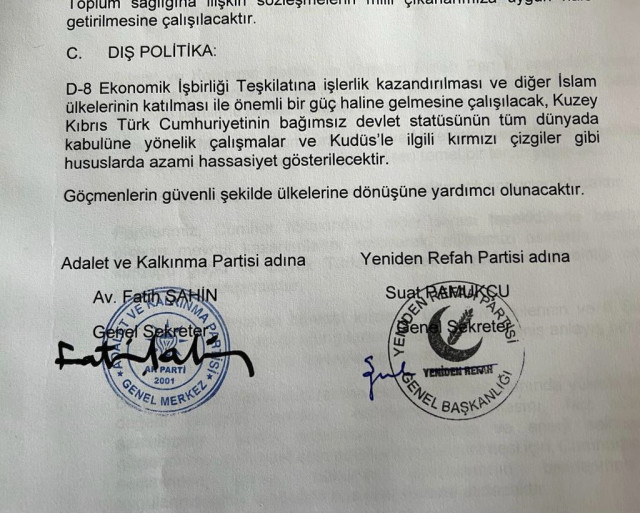 AK Parti ve Yeniden Refah Partisi'nin ittifak protokolü ortaya çıktı! Dikkat çeken 6284 kanunu detayı